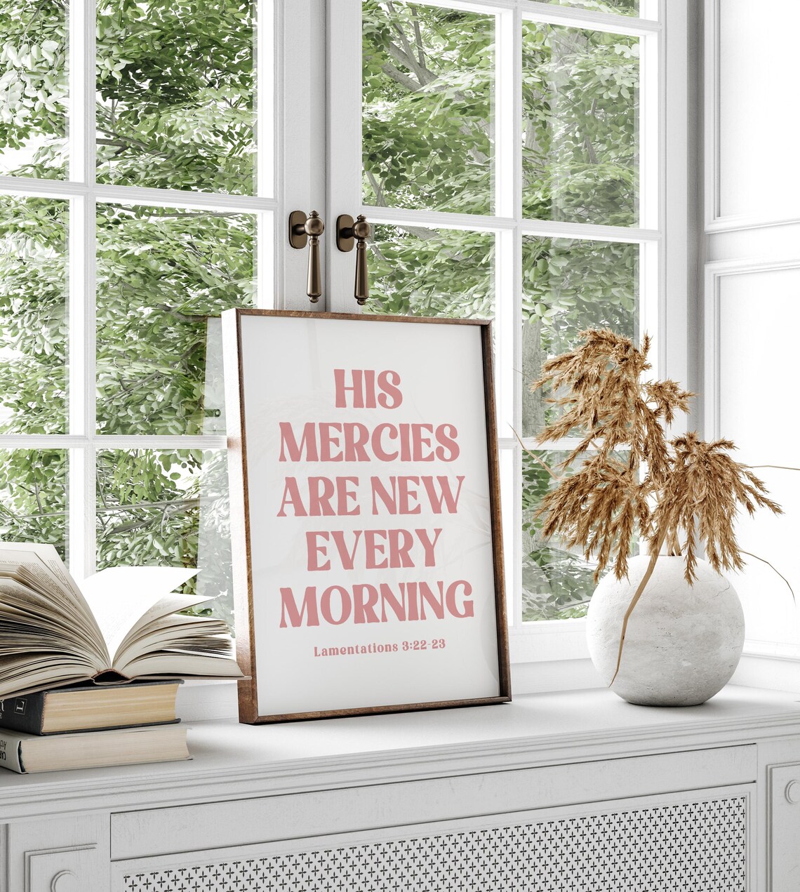 His Mercies Are New Every Morning Lamentations 3:22-23 Pink Print - Image 2