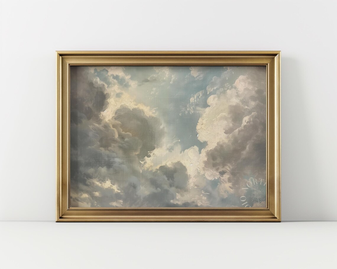 Muted Cloudscape Vintage Style Art Print