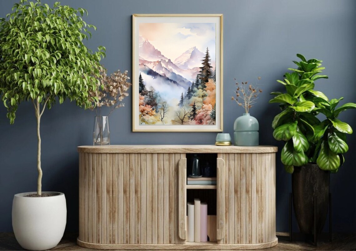 Rocky Mountains Watercolor Art Print, Colorado Landscape - Image 5