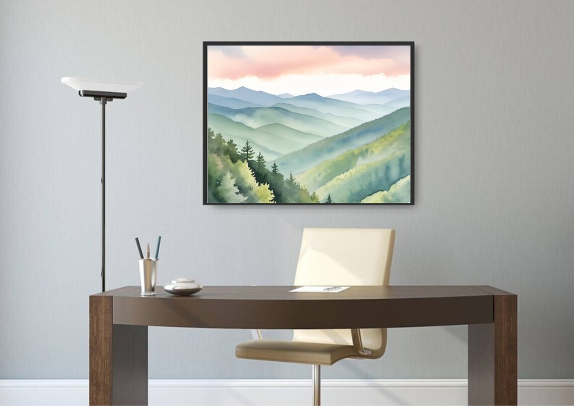 Great Smoky Mountains National Park Watercolor Art Print - Image 5