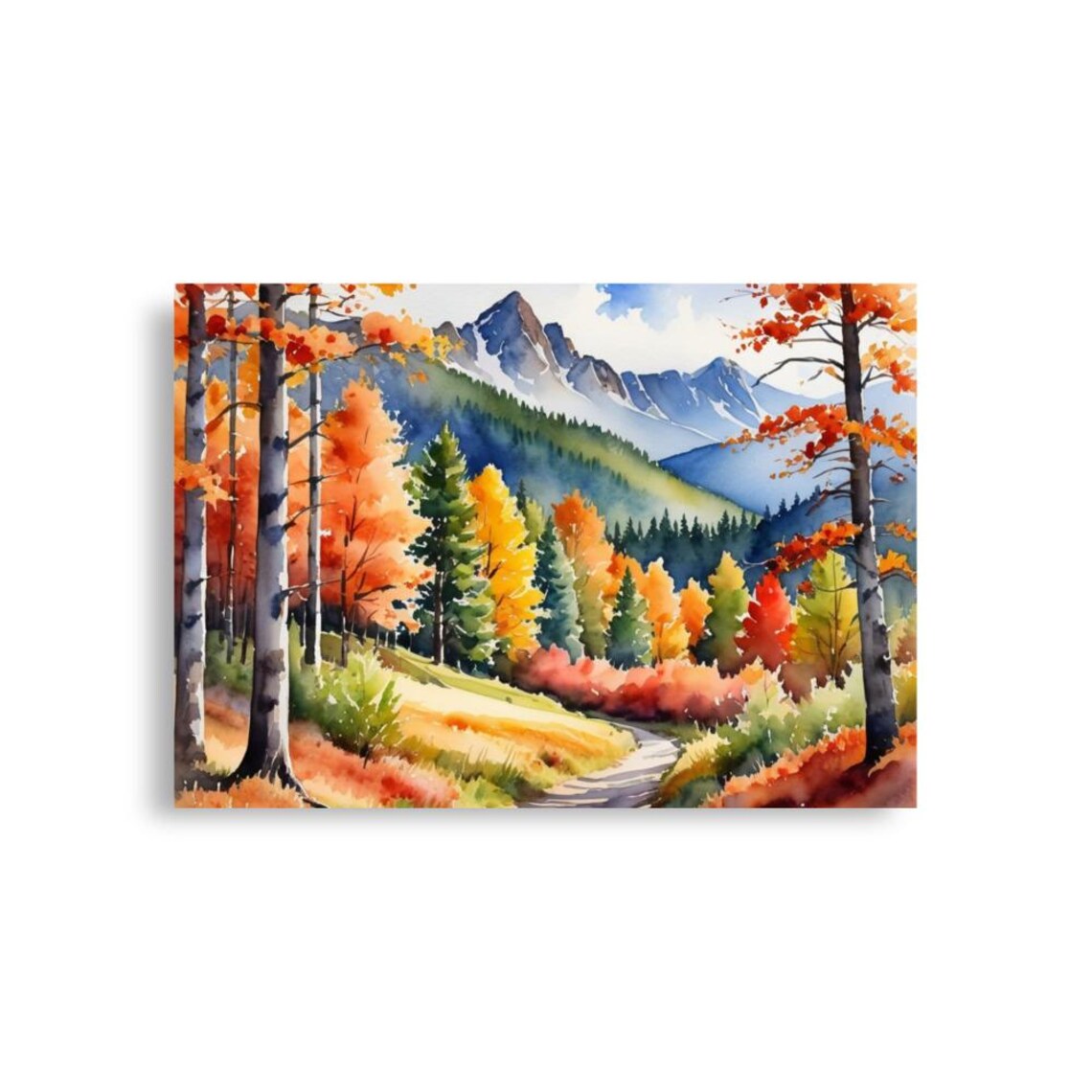 Aspen, Colorado Autumn Mountain Landscape Watercolor Art Print - Image 5