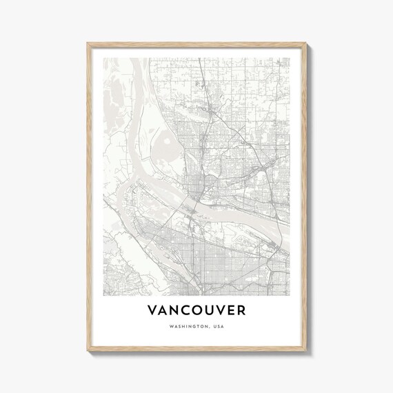 Vancouver Washington Minimalist Street Map Modern Decor Poster