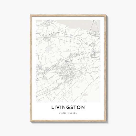 Livingston United Kingdom Minimalist Scottish Town City Map Poster