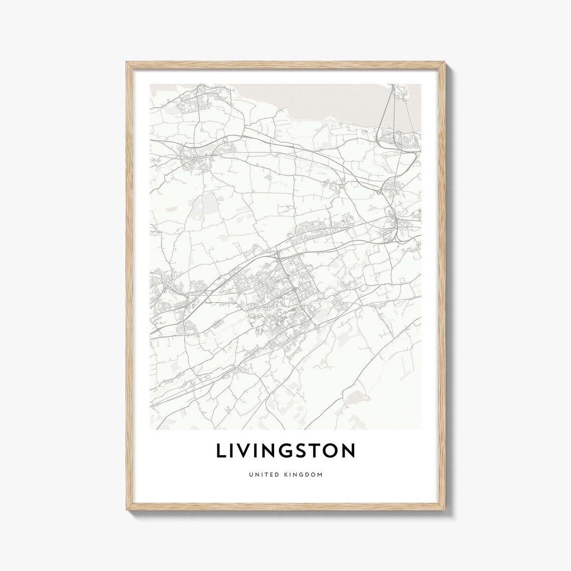 Livingston United Kingdom Minimalist Scottish Town City Map Poster