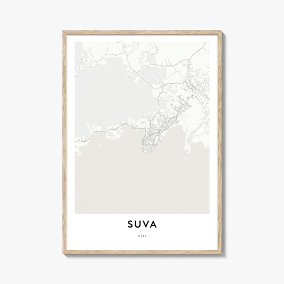 Suva Fiji Island Capital Minimalist Street Map Art Poster Gift