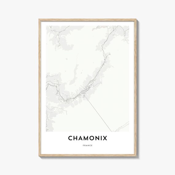 Chamonix France Minimalist City Street Map Home Office Poster