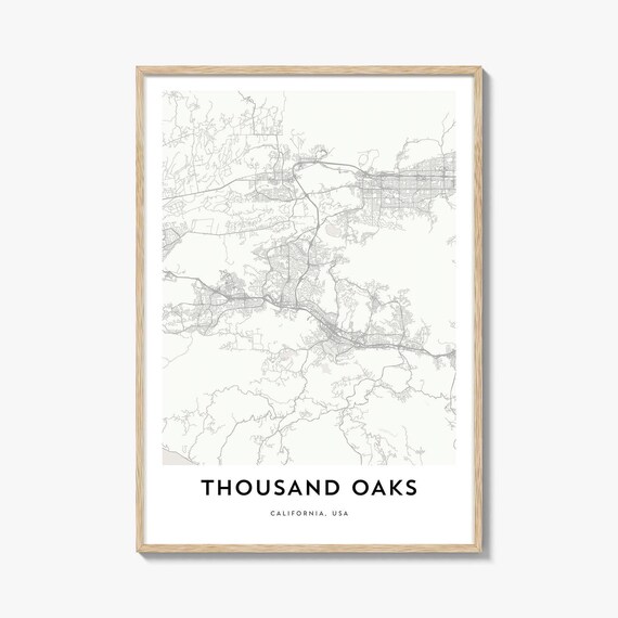 Thousand Oaks California Minimalist Street Map Line Art Poster