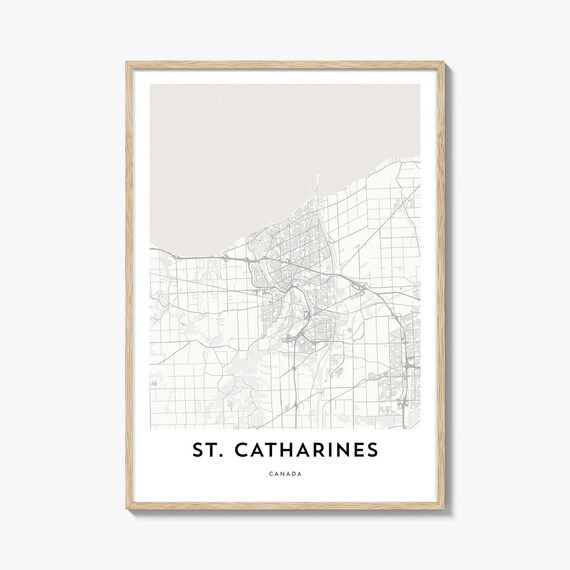St Catharines Canada Minimalist City Map Neutral Design Wall Art