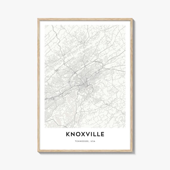 Knoxville Tennessee Minimal Line Street Map City Art Poster Gift