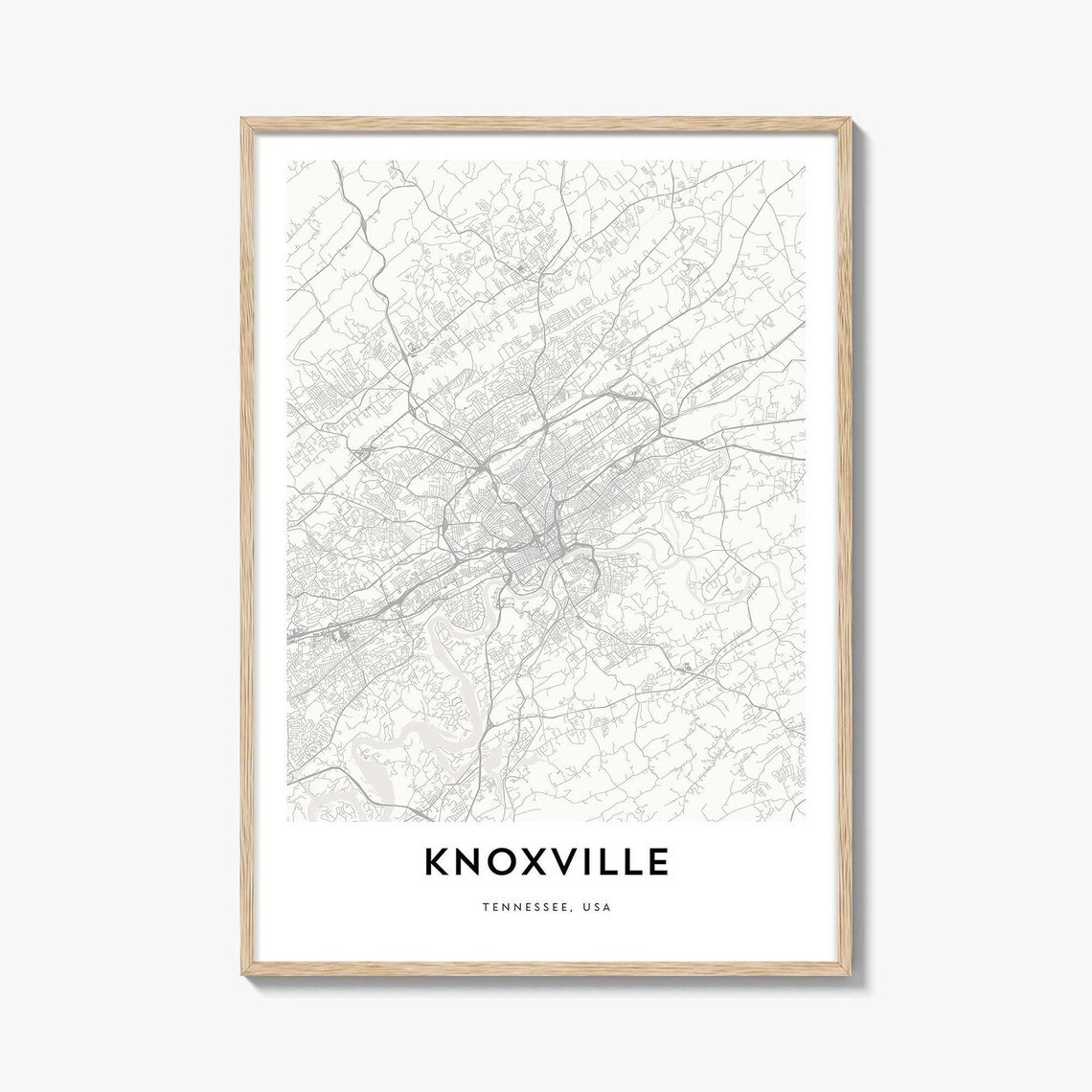 Knoxville Tennessee Minimal Line Street Map City Art Poster Gift