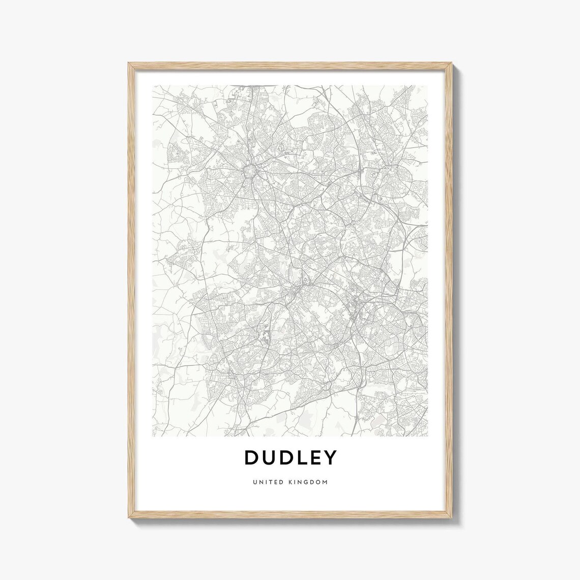Dudley United Kingdom Minimalist Line Art City Map Travel Decor Poster