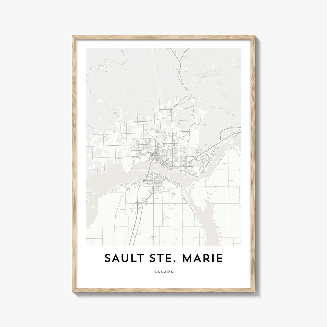 Sault Ste Marie Canada Minimalist City Street Map Art Poster