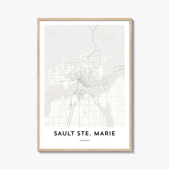 Sault Ste Marie Canada Minimalist City Street Map Art Poster