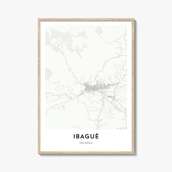 Ibagué Colombia Minimalist City Street Map Art Poster South America
