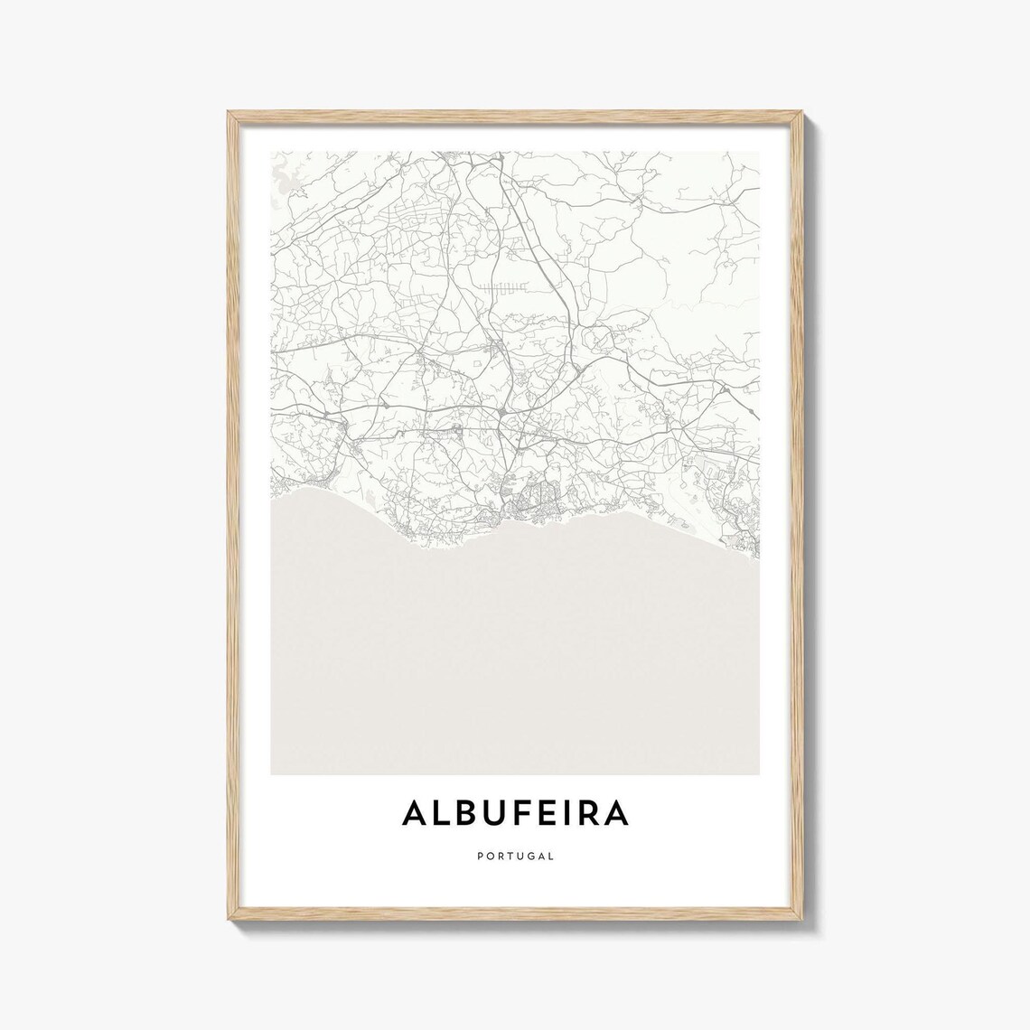 Albufeira Portugal Minimalist Coastal City Map Poster Algarve