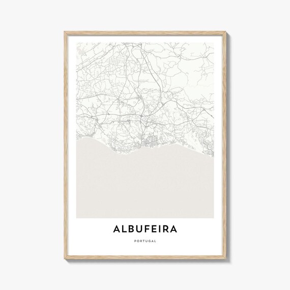 Albufeira Portugal Minimalist Coastal City Map Poster Algarve