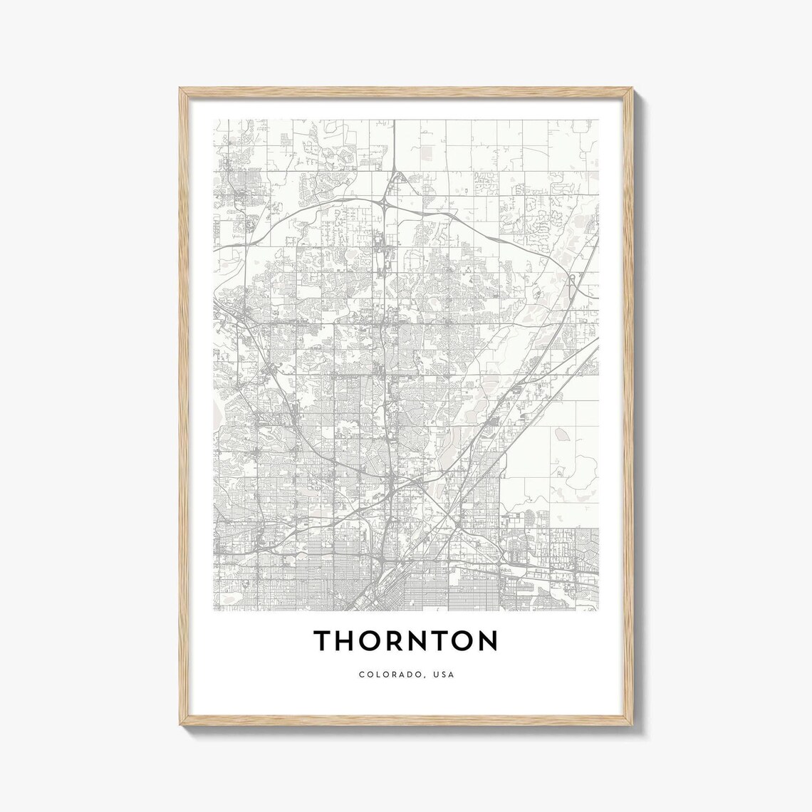 Thornton Colorado USA Minimalist City Street Map Art Travel Poster
