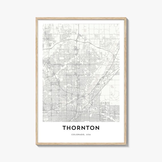 Thornton Colorado USA Minimalist City Street Map Art Travel Poster