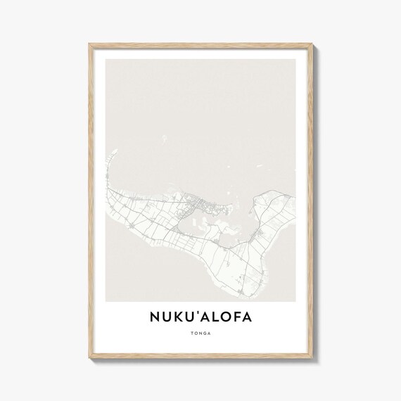 Nuku'alofa Tonga Minimalist Neutral City Street Map Art Poster