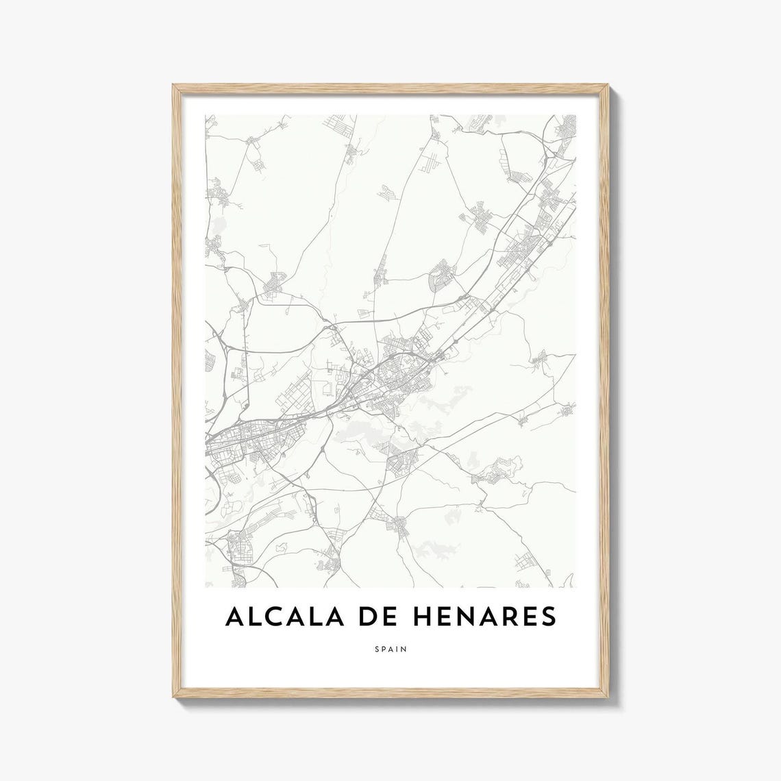 Alcala de Henares Spain Minimalist Historic City Street Map Poster