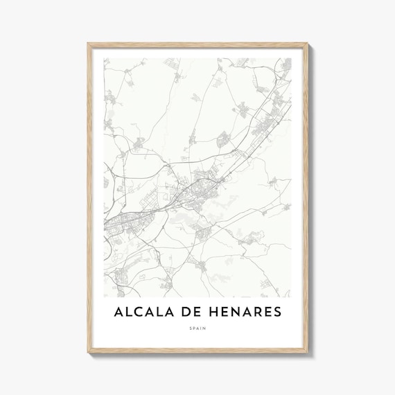 Alcala de Henares Spain Minimalist Historic City Street Map Poster