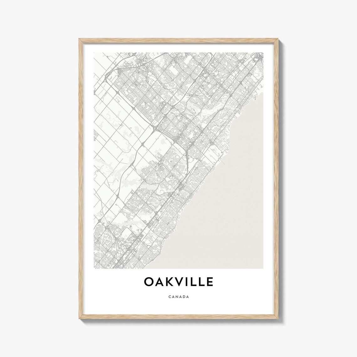 Oakville Canada City Map Minimalist Black and White Street Poster