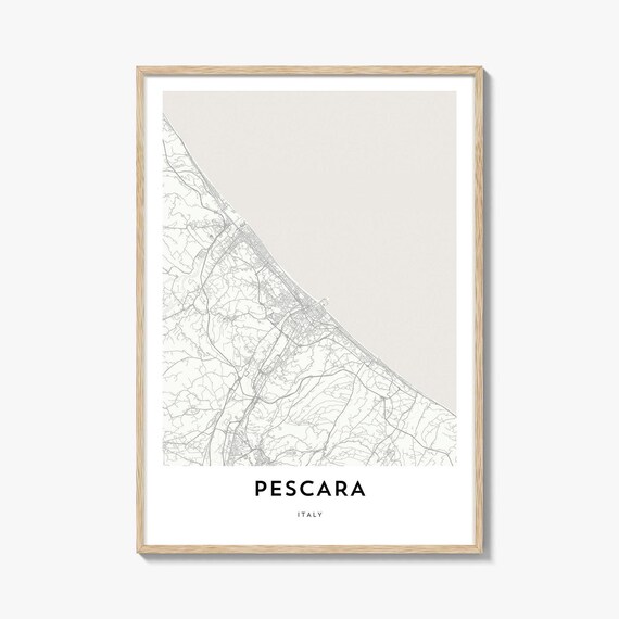 Pescara Italy Minimalist Coastal City Map Art Poster for Home