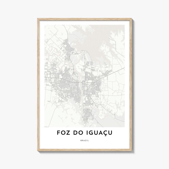 Foz do Iguaçu Brazil Minimalist City Street Map Travel Gift Art Poster
