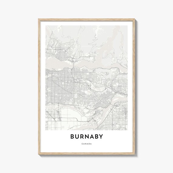 Burnaby Canada Minimalist City Map Poster Gift Home Office Decor
