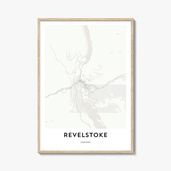 Minimalist Revelstoke Canada City Street Map Art Print Decor