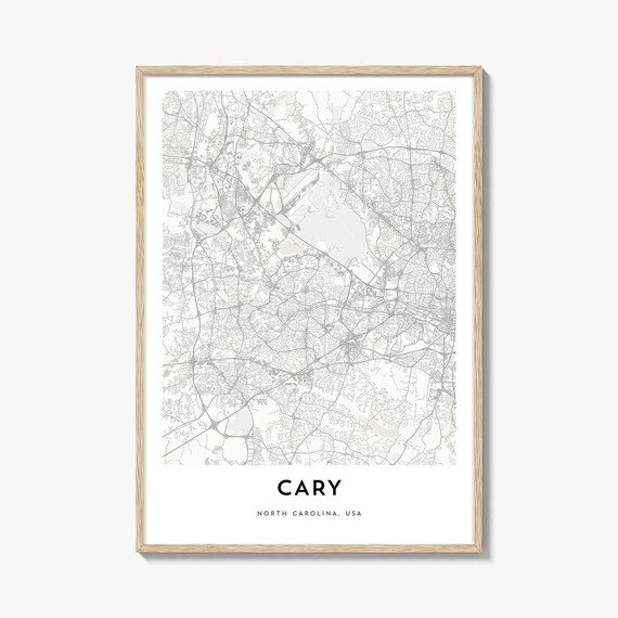 Cary North Carolina USA Minimalist City Street Map Art Poster