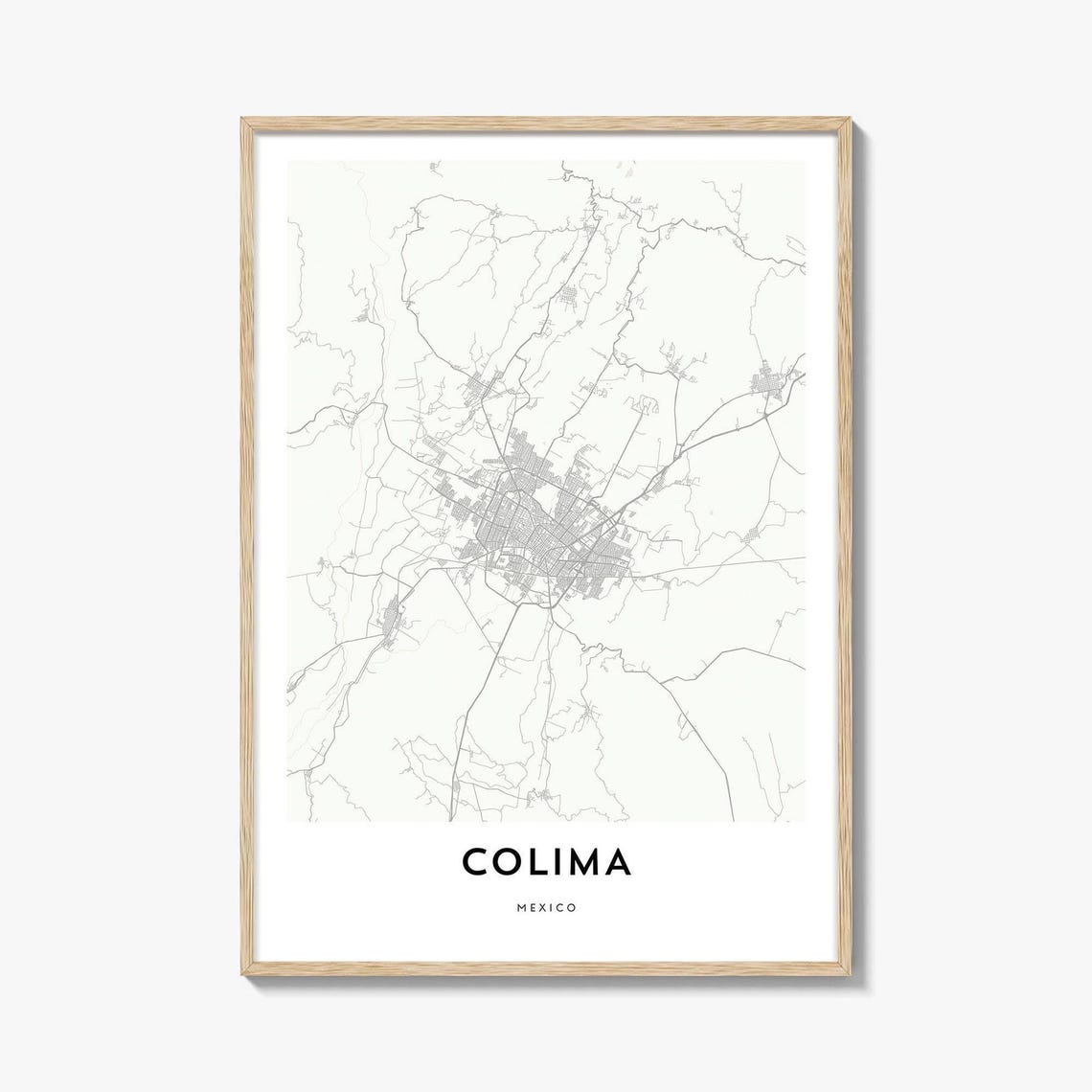 Colima Mexico Minimalist City Map Poster Modern Street Art Decor