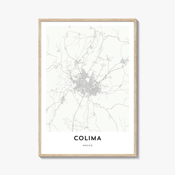 Colima Mexico Minimalist City Map Poster Modern Street Art Decor