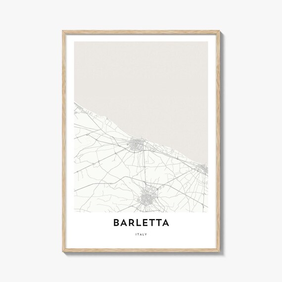 Barletta Italy Minimalist Coastal City Street Map Wall Art Gift