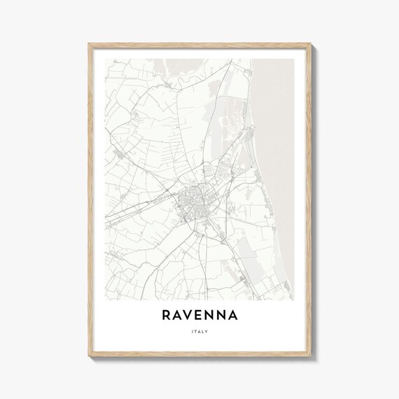 Ravenna Italy Minimalist Street Map Adriatic Coast City Poster