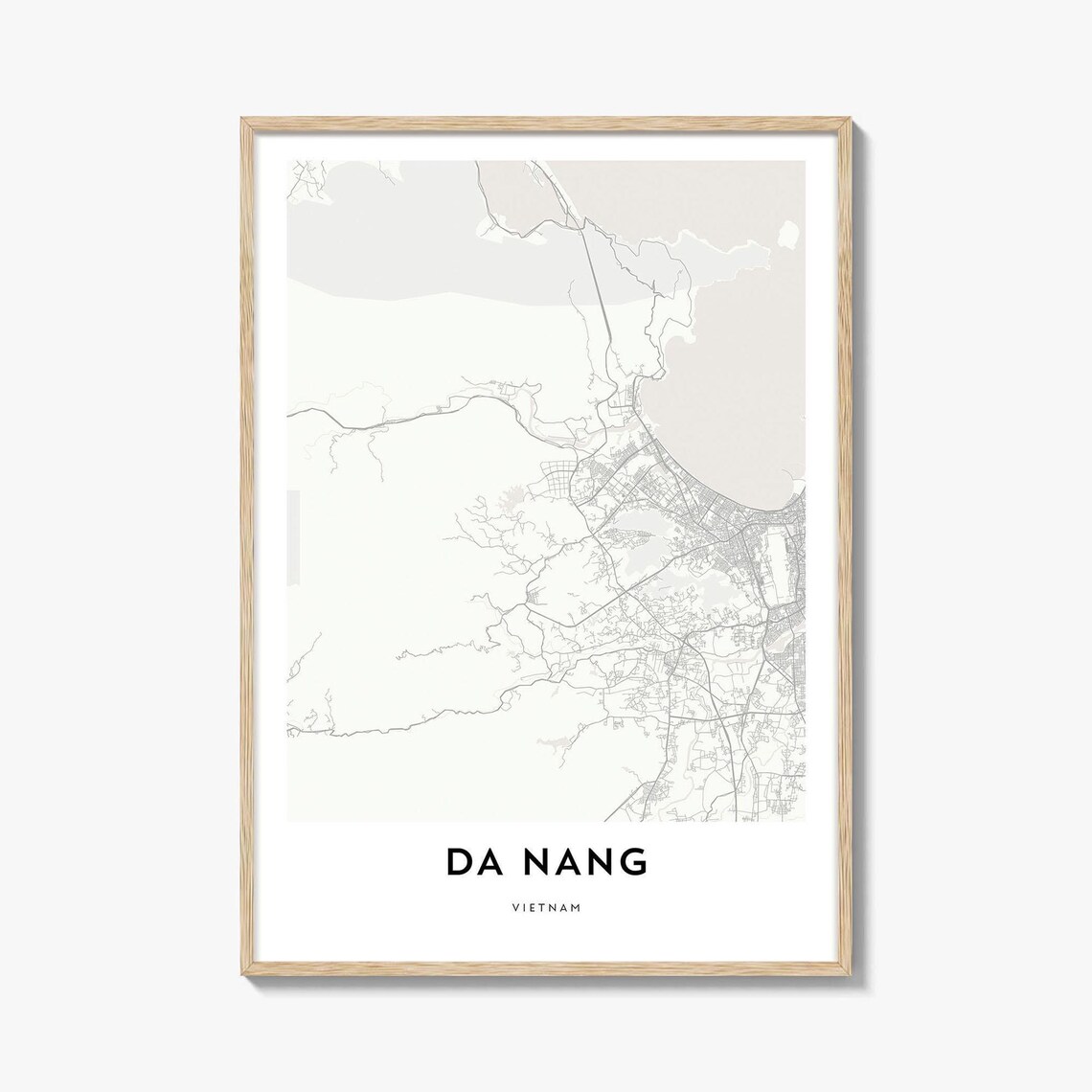 Da Nang Vietnam Minimalist City Street Map Line Art Decor Poster