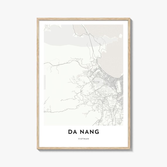Da Nang Vietnam Minimalist City Street Map Line Art Decor Poster