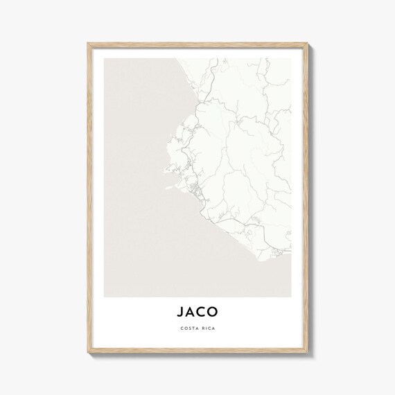Jaco Costa Rica Beach Town Minimalist Map Pacific Coast Travel Poster