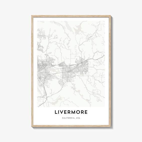 Livermore California Street Map Wine Country Line Art Poster