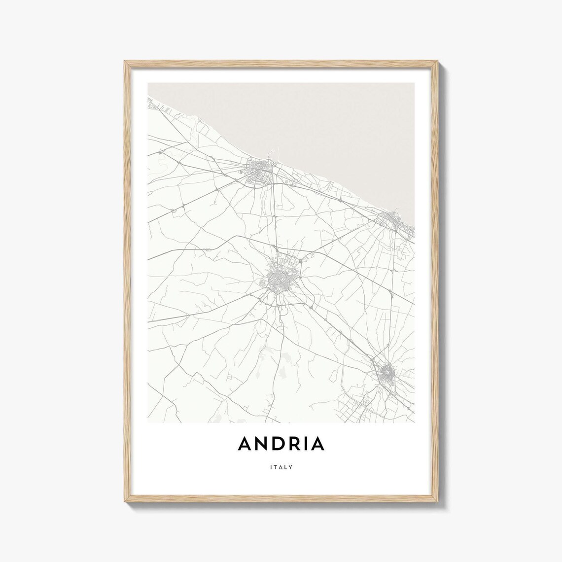 Andria Italy Minimalist City Street Map Line Art Travel Wall Poster