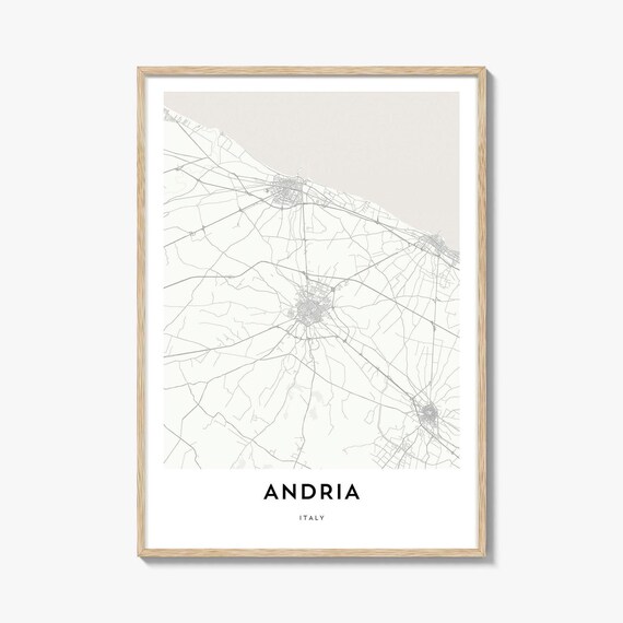 Andria Italy Minimalist City Street Map Line Art Travel Wall Poster