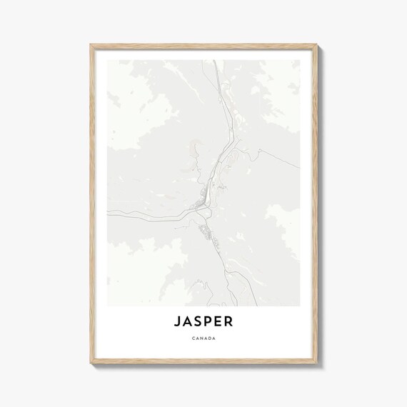 Jasper Canada Minimalist City Street Map Modern Travel Decor Poster
