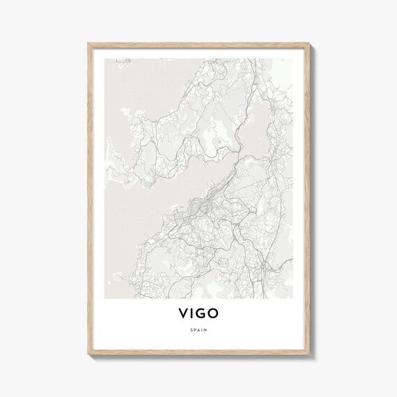 Vigo Spain Minimalist City Street Map Art Poster Europe Travel Gift