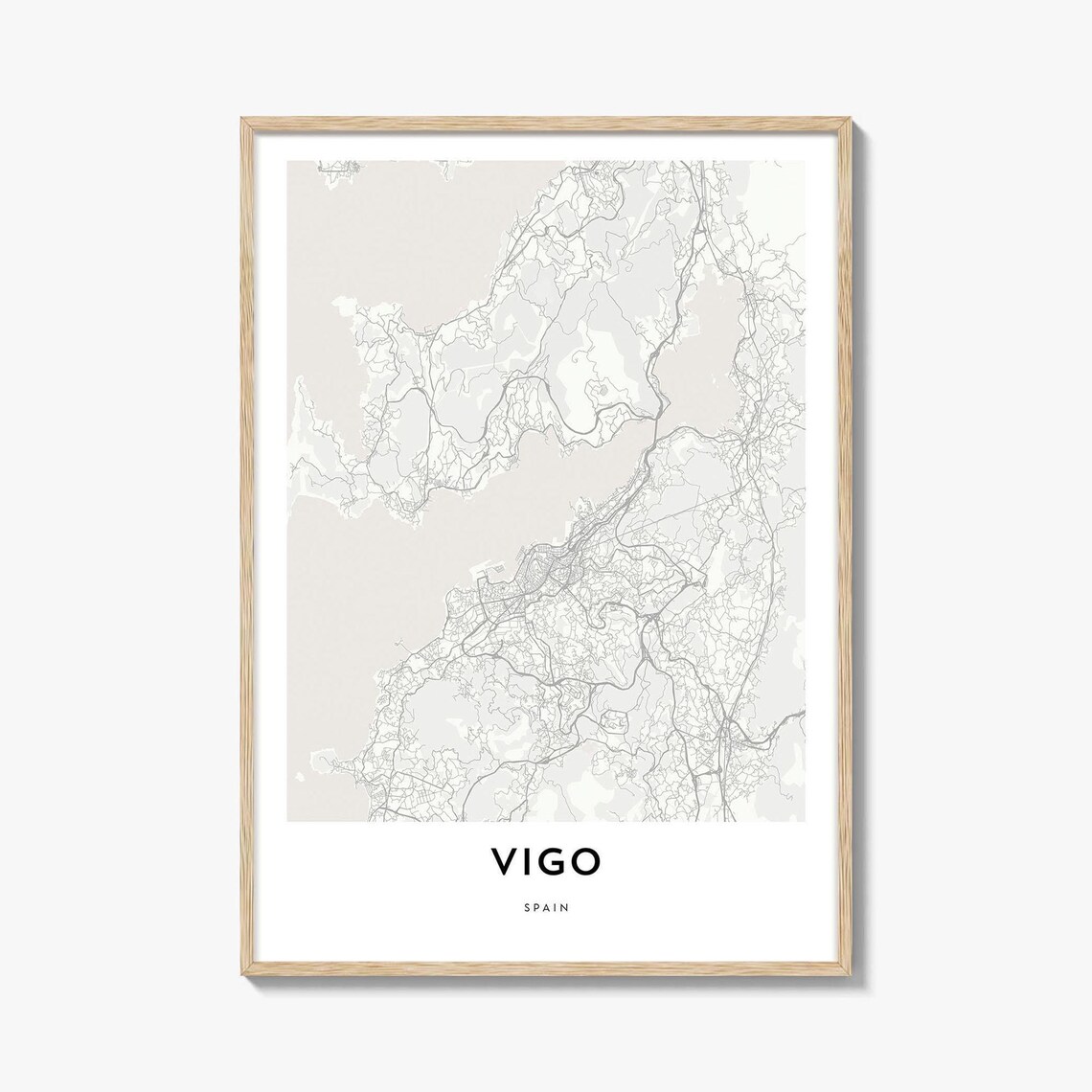 Vigo Spain Minimalist City Street Map Art Poster Europe Travel Gift
