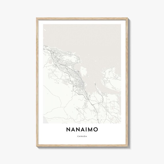 Nanaimo Canada City Street Map Minimalist Home Decor Art Poster