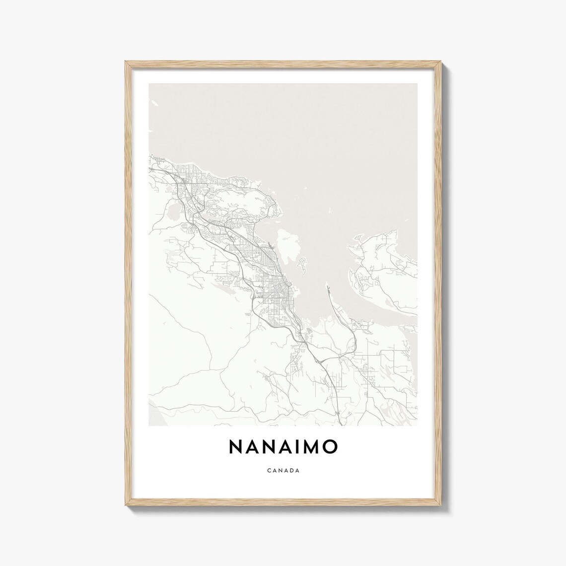 Nanaimo Canada City Street Map Minimalist Home Decor Art Poster