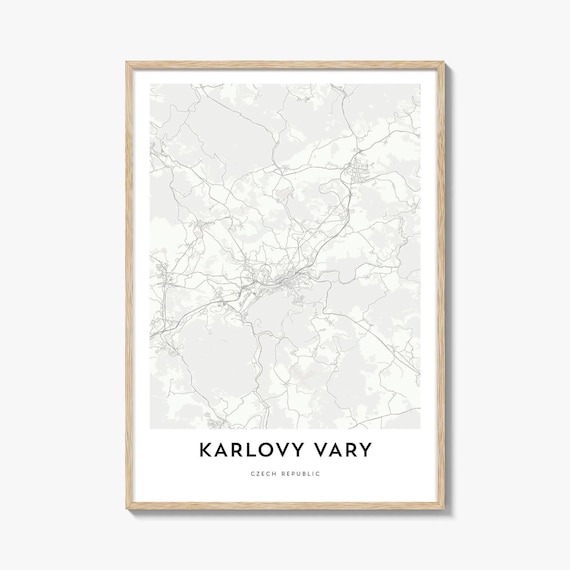 Karlovy Vary Czech Republic Minimalist City Map Line Art Poster