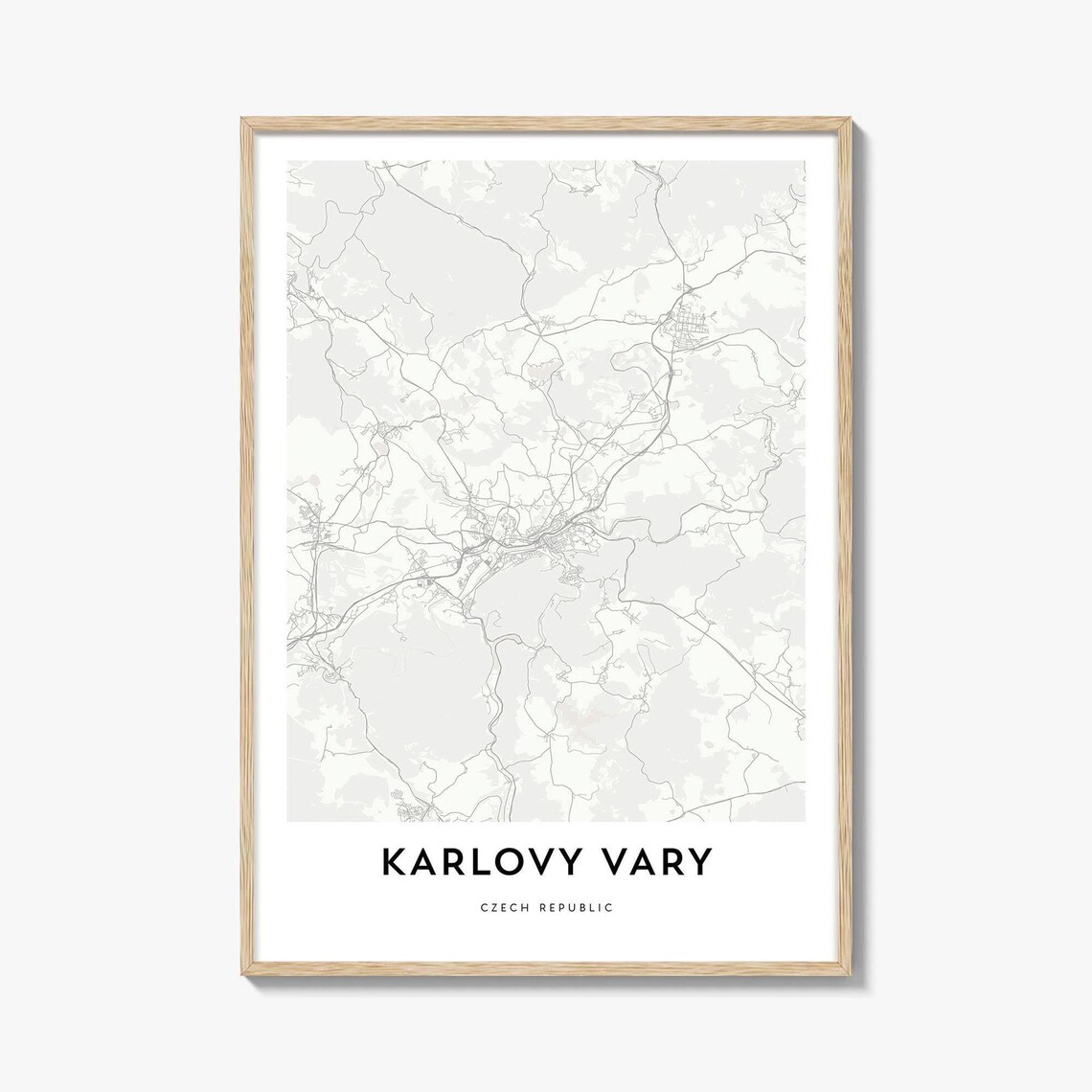 Karlovy Vary Czech Republic Minimalist City Map Line Art Poster