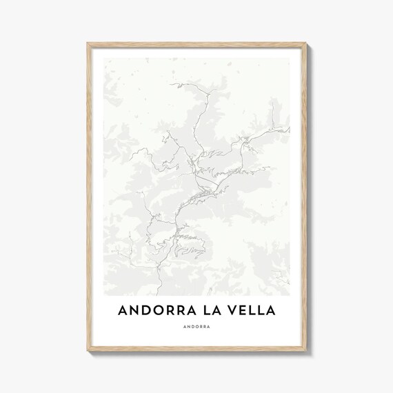 Andorra la Vella Andorra Minimalist City Map Art Travel Poster