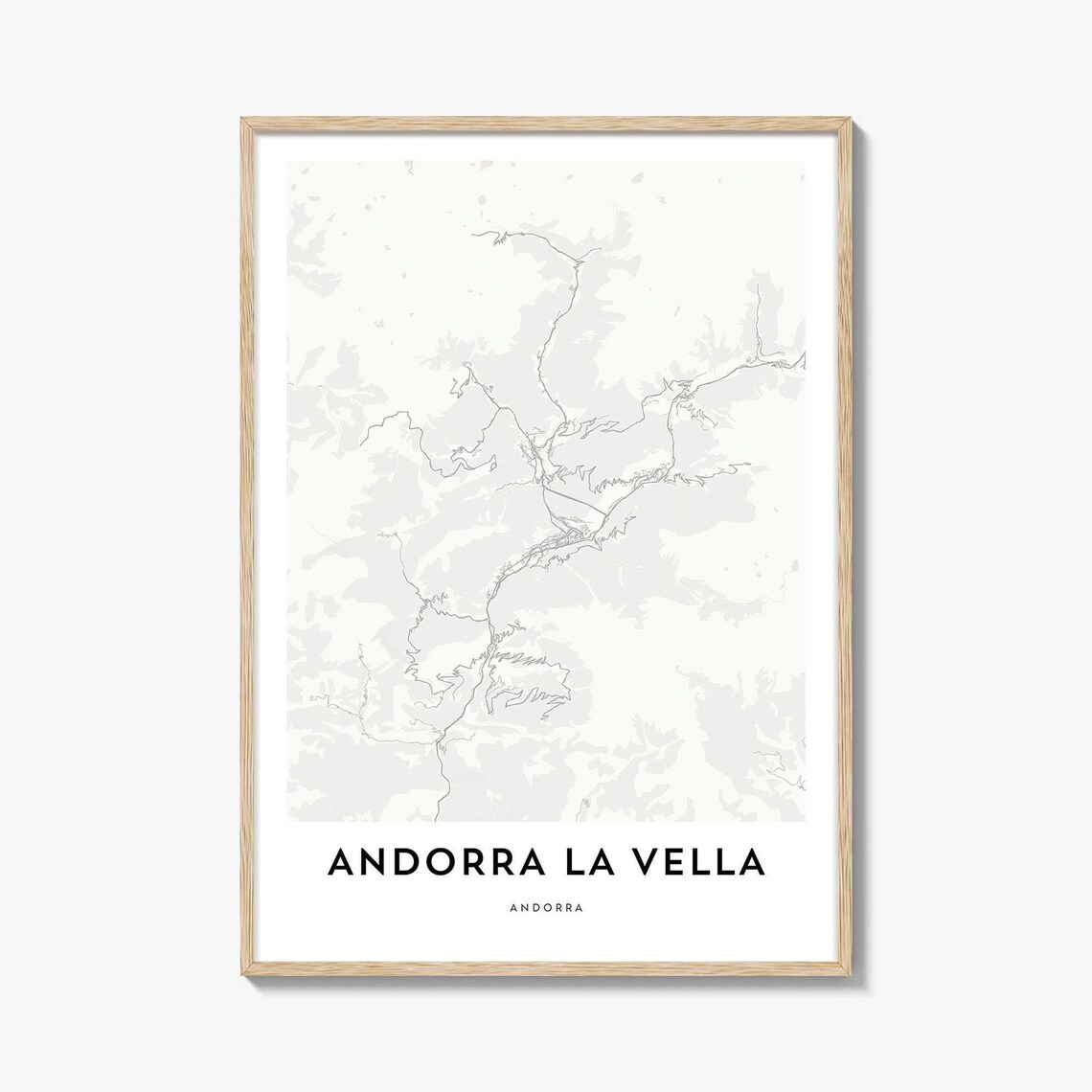 Andorra la Vella Andorra Minimalist City Map Art Travel Poster